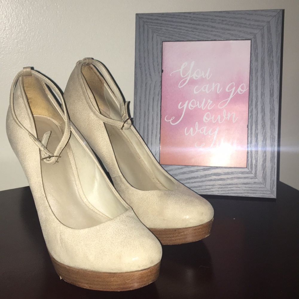 Aldo Leather ankle strap pumps